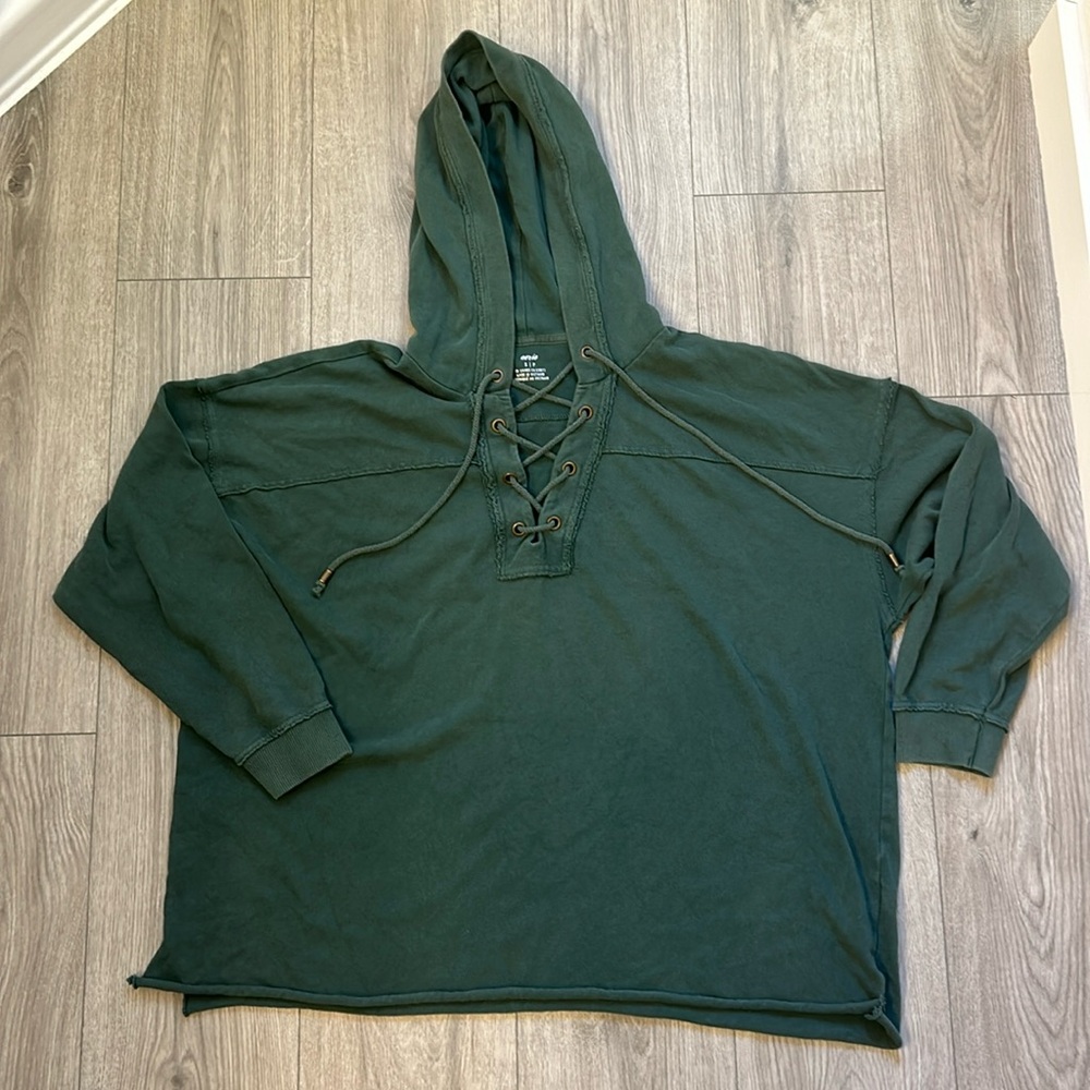 Aerie oversized lace front hoodie